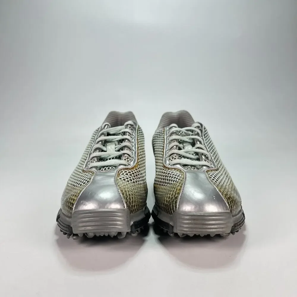 adidas TOUR360 50/50 Protect Silver Metallic Grey Low Top Golf Shoes Womens Sz 8